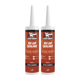 Liquid Rubber RV Lap Sealant, Self-Leveling Roof Sealer, White, 2 Pack