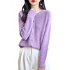 Chanyarn Women's Crew Neck 100% Merino Wool Cardigans 2024 Spring