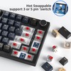 BlueSamurai 75% Wired Mechanical Gaming Keyboard - Hot Swappable, Red