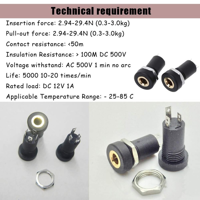 Ximimark 4Pcs 3.5MM Audio Video Jack Socket Stereo Solder Panel