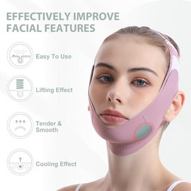 Cinturón de Estiramiento Facial, Banda de Grafeno para Lifting Facial, Cinturón En Forma de V para Levantamiento de Dominadas Y Contorno Facial (Morad