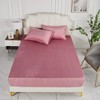 Fleece Fitted Sheet, 200 x 200 cm, Dusky Pink, Plush,