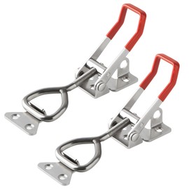 KINGHON Stainless Steel Tension Latch, Pack of 2, Box Lock with Keyhole, Adjustable Side Wall Closure, Lever Lock for Boxes, Chests, Cabinets, Drawers, Doors, Windows, 150-170 mm