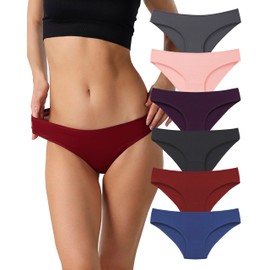 la notte Women’s Bikini Underwear Breathable Cotton Panties for Womens 6 Pack Ladies Hipster Stretchy Briefs Size Large