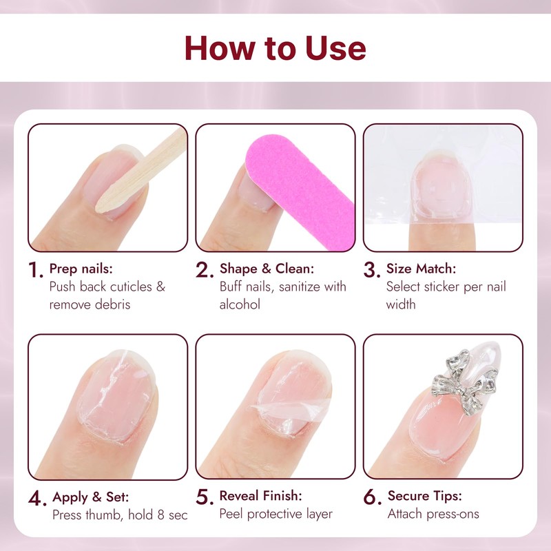 720 Pieces Double-Sided Nail Glue Stickers Transparent Set - 30