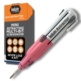 Kelvin Tools Retractor Mini Precision Screwdriver Set, 6 in 1 Upgraded Retract-A-Bit Screwdriver, Multi Screwdriver Tool All in One for Glasses, Electronics & More, Portable Travel Pocket Screw driver