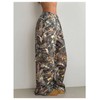 Verdusa Women's Camo Cargo Y2K Flare Pants Drawstring Waist Straight