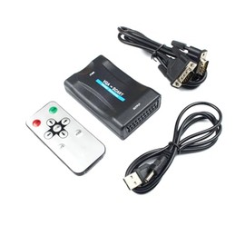 TEHAUX Vga to Scart Converter Adapter Video Signal Transcoder for Ntsc Pal Tvs No Driver Needed Compact Design for Easy Portability for Gaming and Online Movies