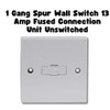 Invero 1 Gang Spur Wall Switch 13 Amp Fused Connection