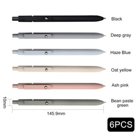 vgggrd 6 Pieces Gel Pens, 0.5mm Retractable Gel Pens, Black Quick Dry Ink Gel Ballpoint Pen for Diary, Notes, Cute Office, School