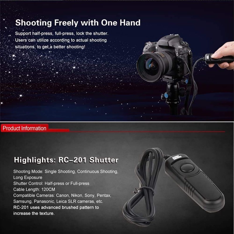 Pixel RC201/E3 Camera Remote Shutter Release Compatible with Canon EOS