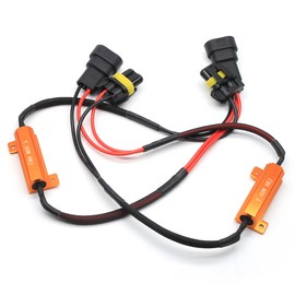 TECHMAX 9005 9006 9012 H10 LED Fog Light Resistor Kits,Anti Flicker & Error Decoder Universal Car Accessories Load Resistor for LED Bulbs,Pack of 2