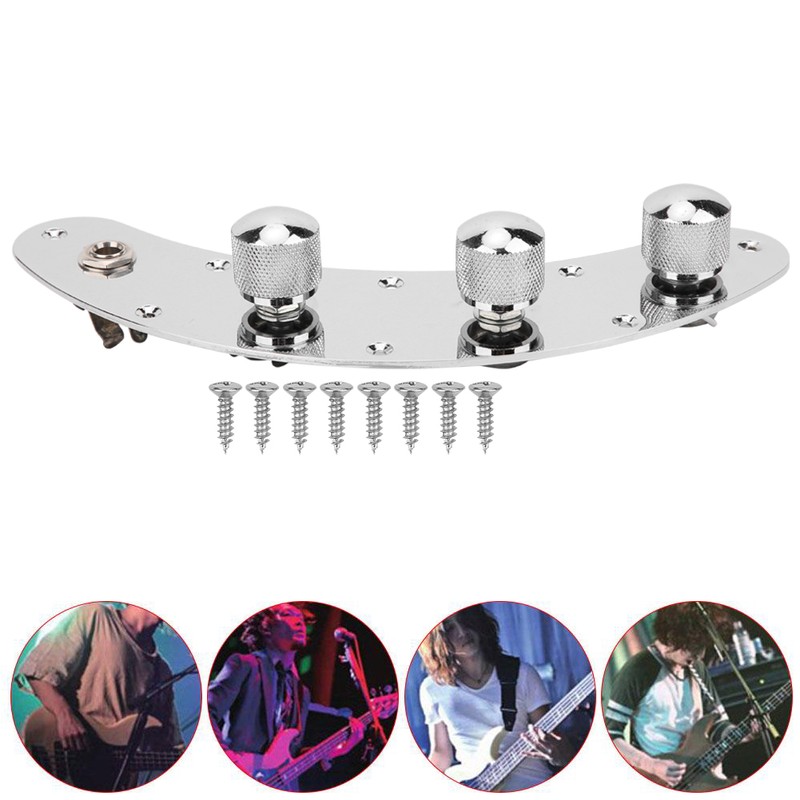 Electric Bass Control Plate Assembly Silver Guitar Musical Instrument Accessories
