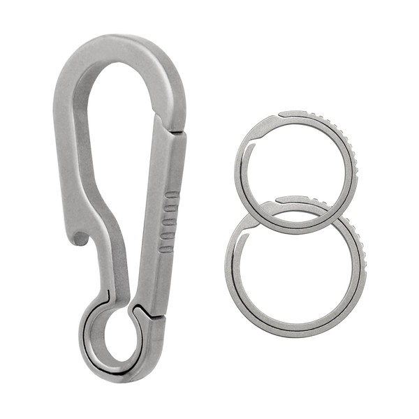 PJYTAC Titanium Carabiner Clip Small Hook EDC Small Heavy Duty