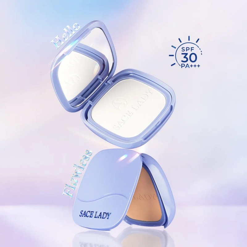 Sacelady Base De Maquillaje Polvo Compacto Fijador Matte Spf C