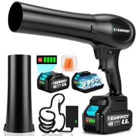 Cordless Leaf Blowers with 2 X 4.0Ah Batteries and Charger, 800000RPM Handheld Leaf Blower & 6 Speed Mode, Lightweight Mini Turbo Jet Blower, Rechargeable Leaf Blower for Lawn Care, Patio, Car, Drying