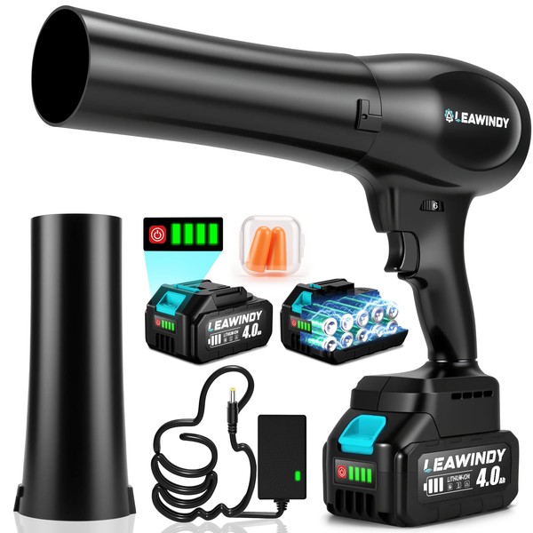 Cordless Leaf Blowers with 2 X 4.0Ah Batteries and Charger,