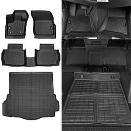 NQOQN All Weather Floor Mats for Ford Fusion/Lincoln MKZ 2017-2021 Floor Mats & Trunk Mat for Ford Fusion Floor Liner Cargo Mats Odorless Accessories Anti-Slip Floor Liner