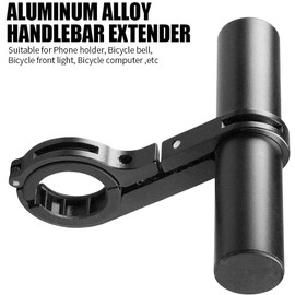 Bestgle Bike Handlebar Extender Bicycle Handlebar Extension Aluminum Alloy Mount Holder Space Saver Single Clamp Bike Bracket for Bike LED Light, GPS, Phone, Speedometer