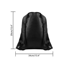FEPITO 22 Pack Drawstring Bags String Backpack Bulk School Backpack Bag Sack Cinch Bag Sport Bags for Gym Traveling (Black)