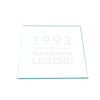 Engraved Glass Coaster - "1993 Year of The Legend" Design