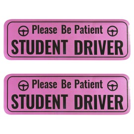 SCUARI 2PCS Student Driver Magnet,Student Driver Sticker Magnet for Car,Car Accessories New Driver Sticker Decal,Highly Reflective Student Driver Sticker,Suitable for Car,Door,Trunk,Hood (Pink)