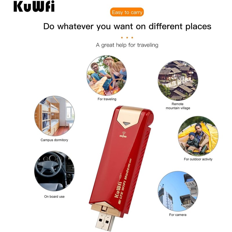 KuWFi 4G WiFi Modem USB Dongle Unlocked Pocket Mobile Network