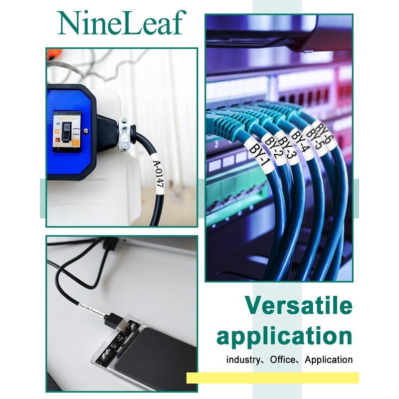 NineLeaf 10 Pack Compatible for DYMO 18053 Industrial Label Tape