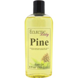 Pine Bath Oil by Eclectic Lady - Scented Bath Oil - Relaxing & Moisturizing Bathing Oil - Fragrance Body Oil for Dry & Rough Sensitive Skin - Body Daily Nourishing Shower Oil (8 oz)