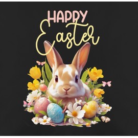 Cushion Cover – Easter Decoration – Happy Easter Bunny Easter Eggs Easter Nest Easter Surprise – 50 x 50 cm – Black – Easter Gifts Easter Gifts Easter Gifts