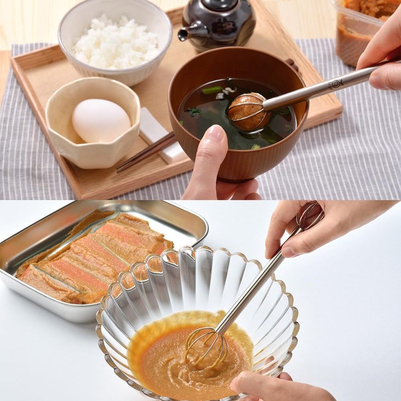 FANGCUU Miso Muddler Miso Stirring Stick Double Head Manual Whipper