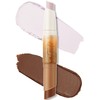 FOCALLURE 2 in 1 Cream Bronzer and Highlighter Stick,Non-greasy &
