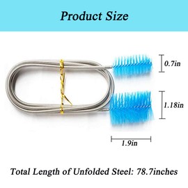 Aquarium Filter Brush Long Brush Flexible Double Ended Bristles Water Pipe Brush Tube Brush for Fish Tank or Home Kitchen