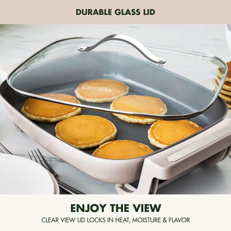 GreenPan Advanced 12” X 15” Electric Skillet with Lid, 7QT