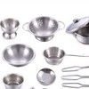 16PCS Pots and Pans Kitchen Toy Stainless Steel Pretend Play