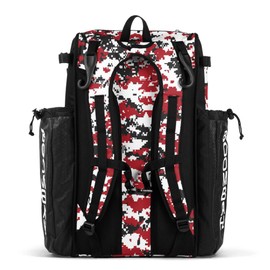 Boombah Catchers Superpack Bat Bag Digital Camo Black/Red - 23-1/2" x 13-1/2" x 9-1/2" - Multiple Colors - Holds 4 Bats - Backpack Version (no Wheels)