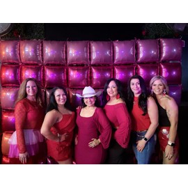 【50pcs】 Hot Pink Party Decorations Square Foil Balloons Wall Wedding Backdrop Double Sided Pink Balloons Arch Kit For Mother's Day; Anniversary Bachelorette Birthday Valentines Day Mylar Balloons