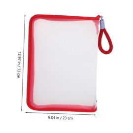 SHINEOFI Transparent File Bag Mesh Bag Pouch Classroom Storage Clear Bag Car Toiletry Bag Plastic File Folder File Organizer Portable File Folder Organizer Reusable Bags Storage Bags Pp Red