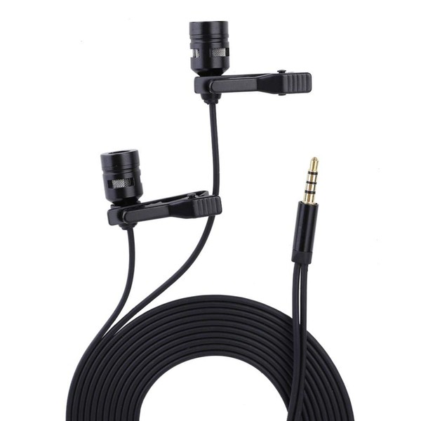 Cell Phone Microphone, Fosa Condenser Dual Head Microphone, Lapel Tie