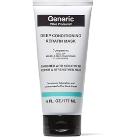 Generic Value Products Deep Conditioning Mask Plus Keratin, Adds Shine, Protects Hair Color, Helps Prevent Heat Damage, Detangles, 6 Oz