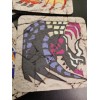 Handmade Set Of 4 square neoprene Monster Hunter crest Coasters