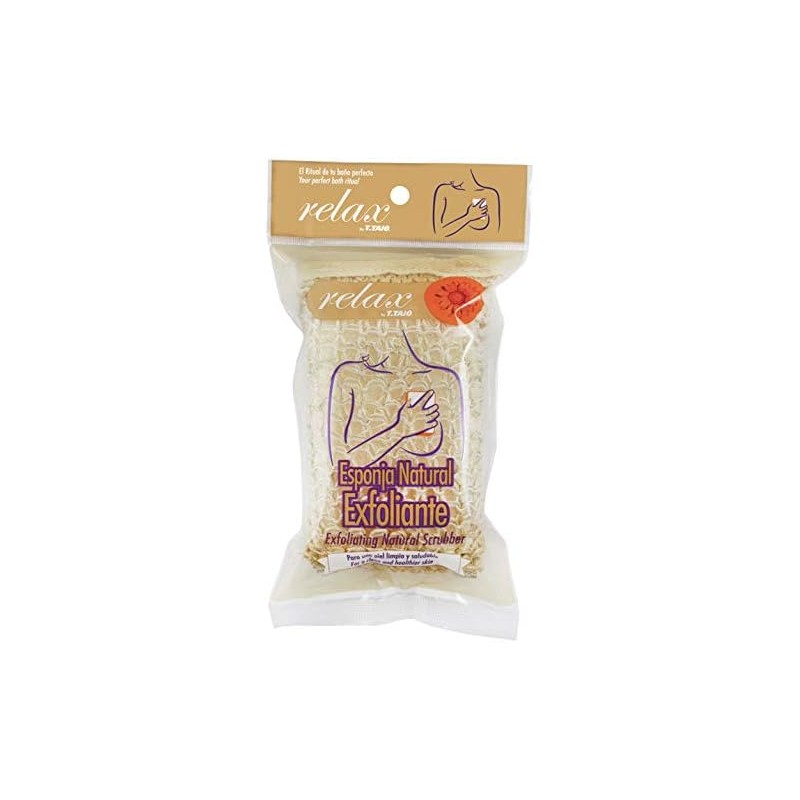 Esponja Exfoliante Corporal Rectangular con Rafia y Tira de Sujeción