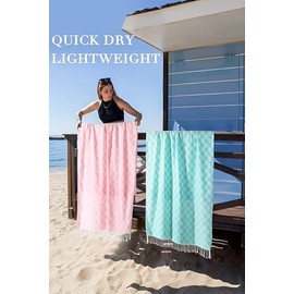 Antfuny Checkered Plaid Turkish Beach Towel Vacation Essentials Blanket Sand Free Quick Dry Oversized Thin Cloud Clearance Alaska Cruise Summer Accessories Beach Gift Must Haves Gear Stuff Travel Gadgets