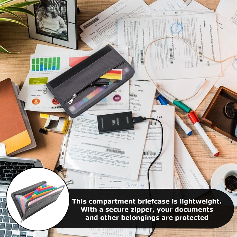 Expanding File A5, Document Folder with Zip and Colourful Labels,