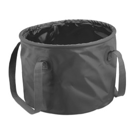 Relaxdays Secchio Pieghevole da Campeggio Folding Bin Camping 15 L Collapsible Camping Bucket with Handles, H x W x D: 23 x 31 x 31 cm, Outdoor, PVC, Grey, Plastic