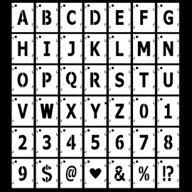 Versatile 42-Piece Letter Stencil Set - Reusable Stencils for Crafts, Wooden Signs, and DIY Projects - for Customized Designs 7.5 cm
