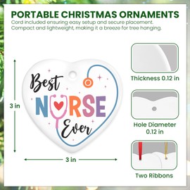 GEEMBI Nurse Gifts for Women - 2024 Christmas Ornaments, Appreciation, Thank You Gifts for Nurses, Retirement Nurse Gift Ideas, Nursing Gifts for Nurses - Christmas Tree Decoration Ceramic Ornaments