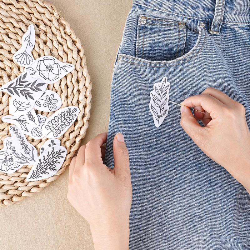Flower Water Soluble Embroidery Patterns, 85 Pcs A-Z Alphabet Stick