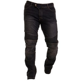 Rider Protec Mens Motorbike Riding Jeans Stretch Panel Armor Adventure Motorcycle Pants Aramid Protective Lining Trousers Black