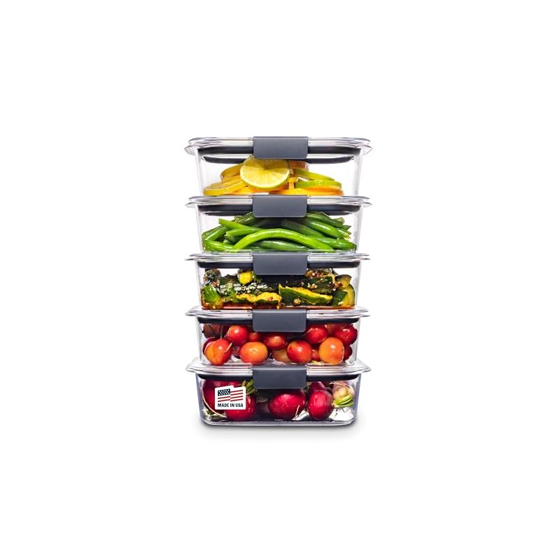 Rubbermaid Brilliance - Recipiente para alimentos, 3.2 tazas, paquete de